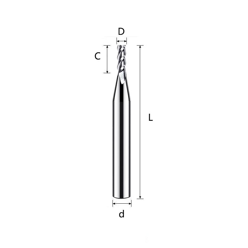 2132-55HRC high-gloss aluminum milling cutter tungsten steel 3 flute aluminum alloy special milling cutter three-flute extended flat bottom mirror end mill Shandong Denso Pricision Tools Co.,Ltd.